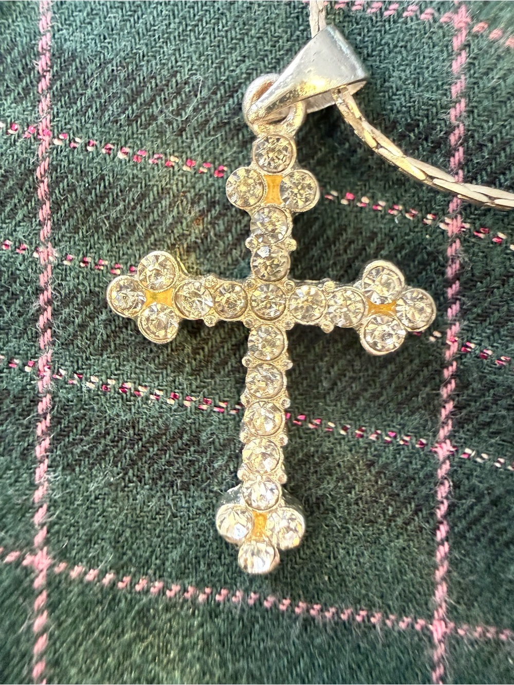 Claire’s Silver Crystal Cross Pendant Necklace - Women Accessories